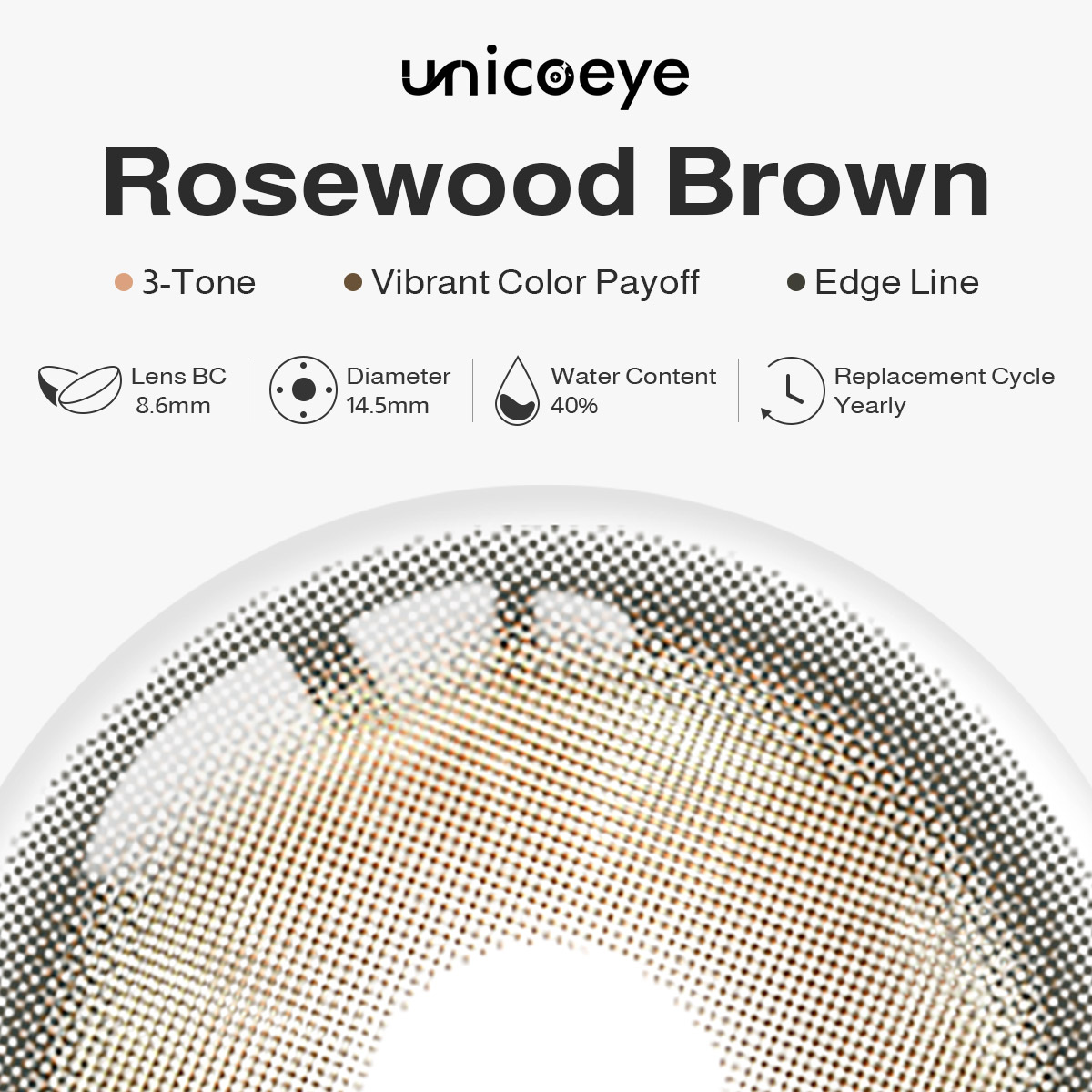Rosewood Brown Prescription Yearly Contact Lenses