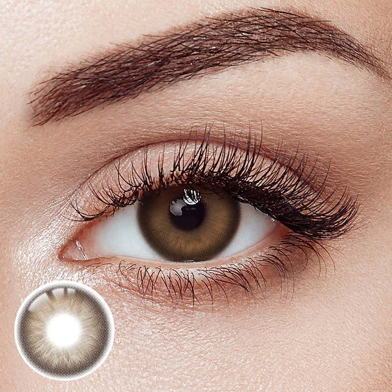 Asian Slight Drunk Brown Prescription Yearly Contact Lenses