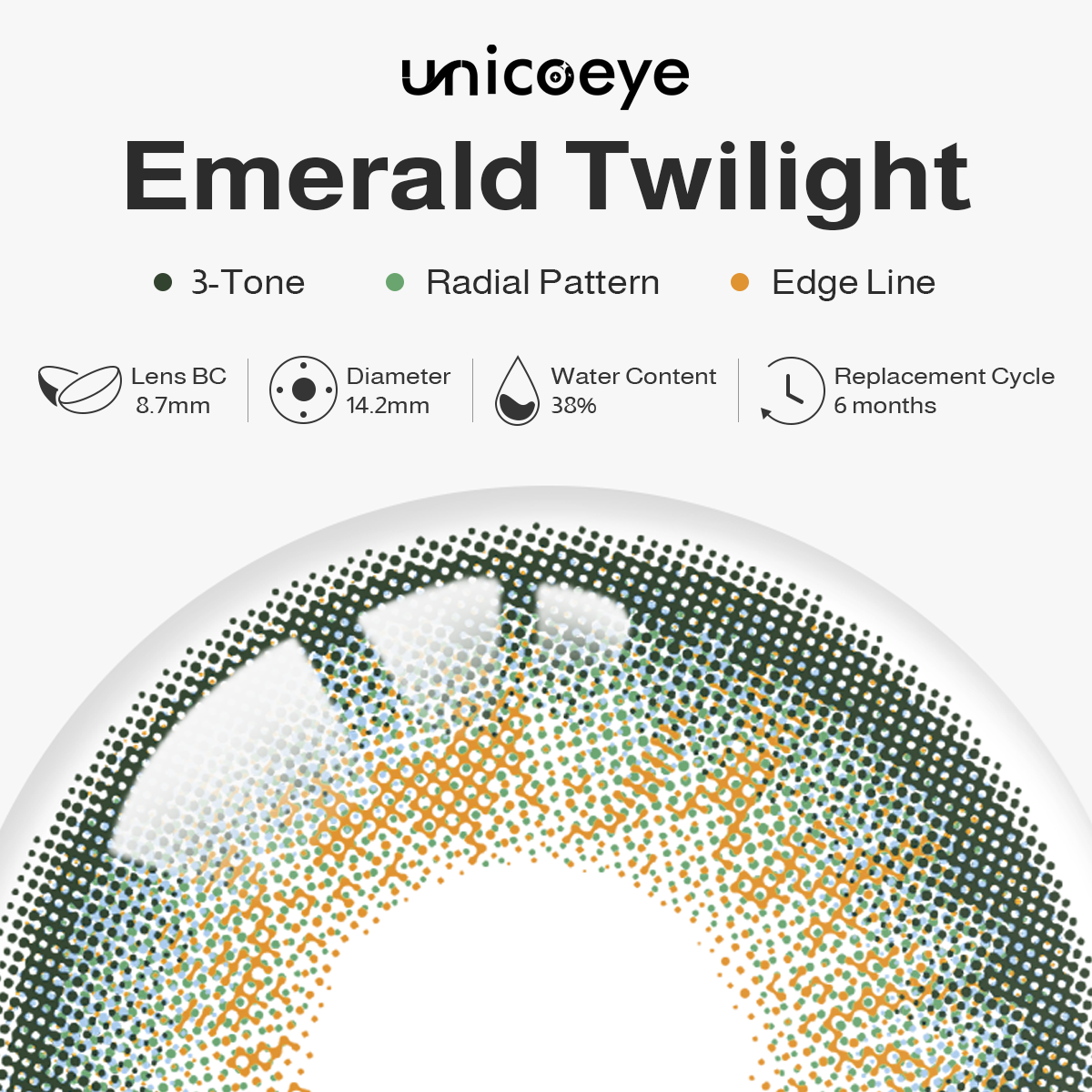 Emerald Twilight Green 6 Month Contact Lenses | 2 Pcs
