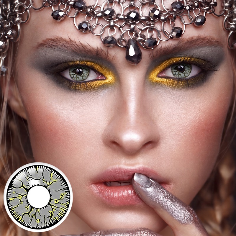 Thunder Silver Gray Costume Yearly Contact Lenses | 2 Pcs
