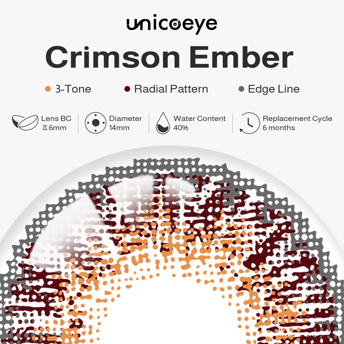 Crimson Ember Brown 6 Months Contact Lenses | 2 Pcs