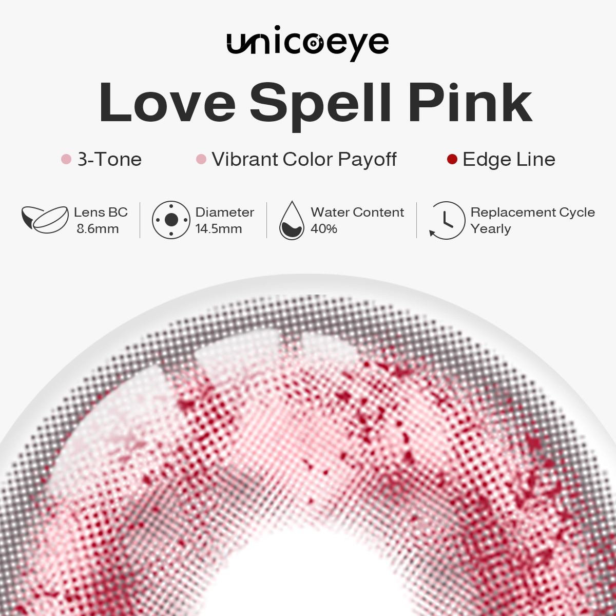 Love Spell Pink Yearly Contact Lenses