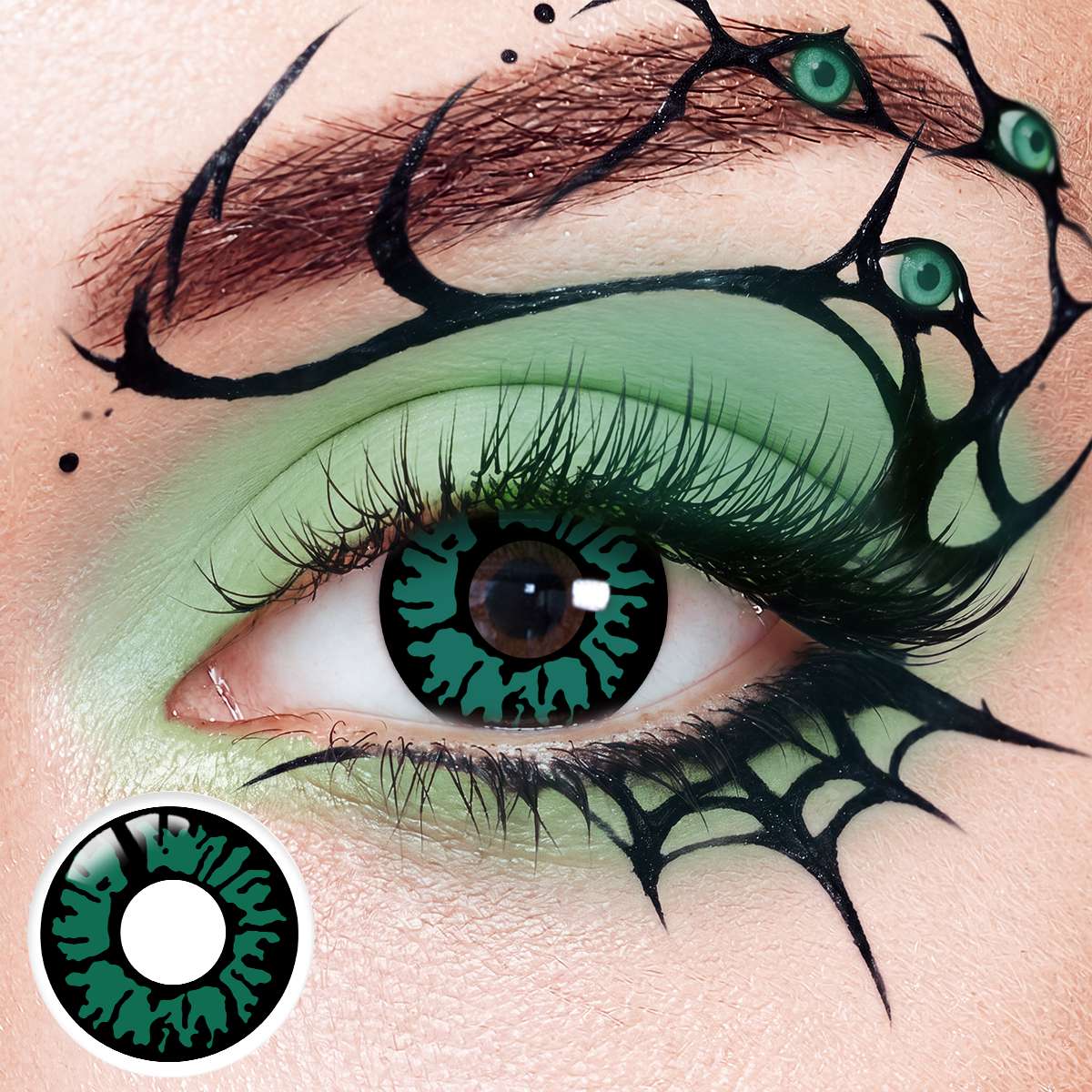 Toxic Emerald Green Costume Yearly Contact Lenses | 2 Pcs