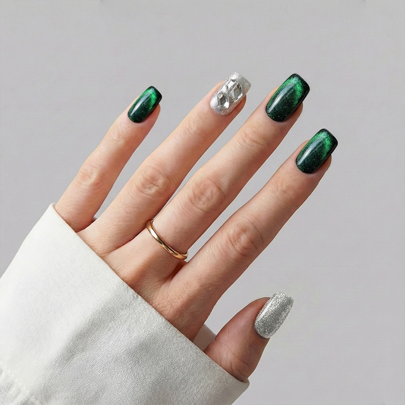 Mystic Jade Green Nails