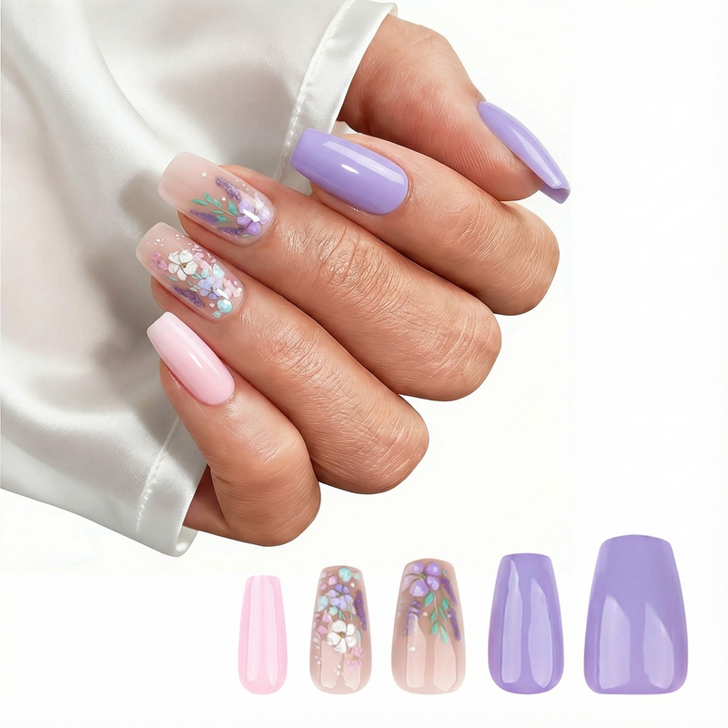 Floral Poetry Multicolor Nails