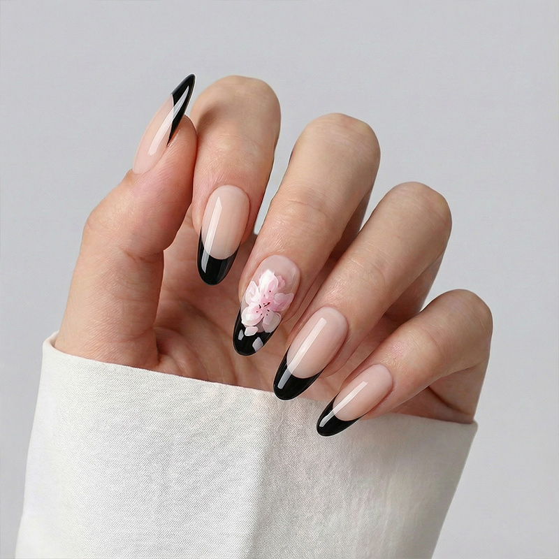 Shadow Rose Black Nails