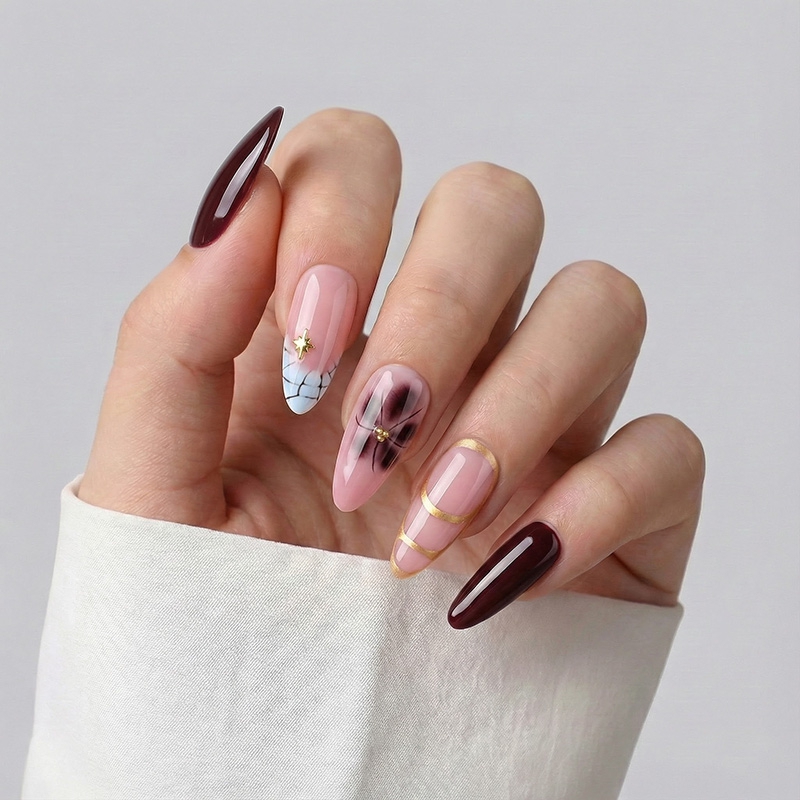 Cocoa Flora Brown Nails