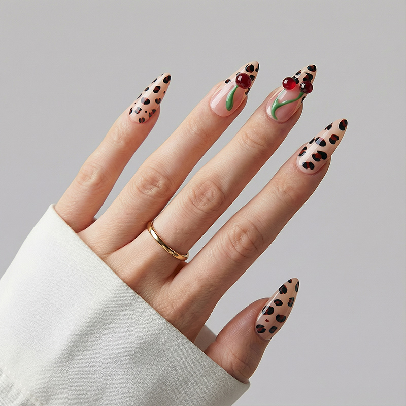 Wild Cherry Multicolor Nails