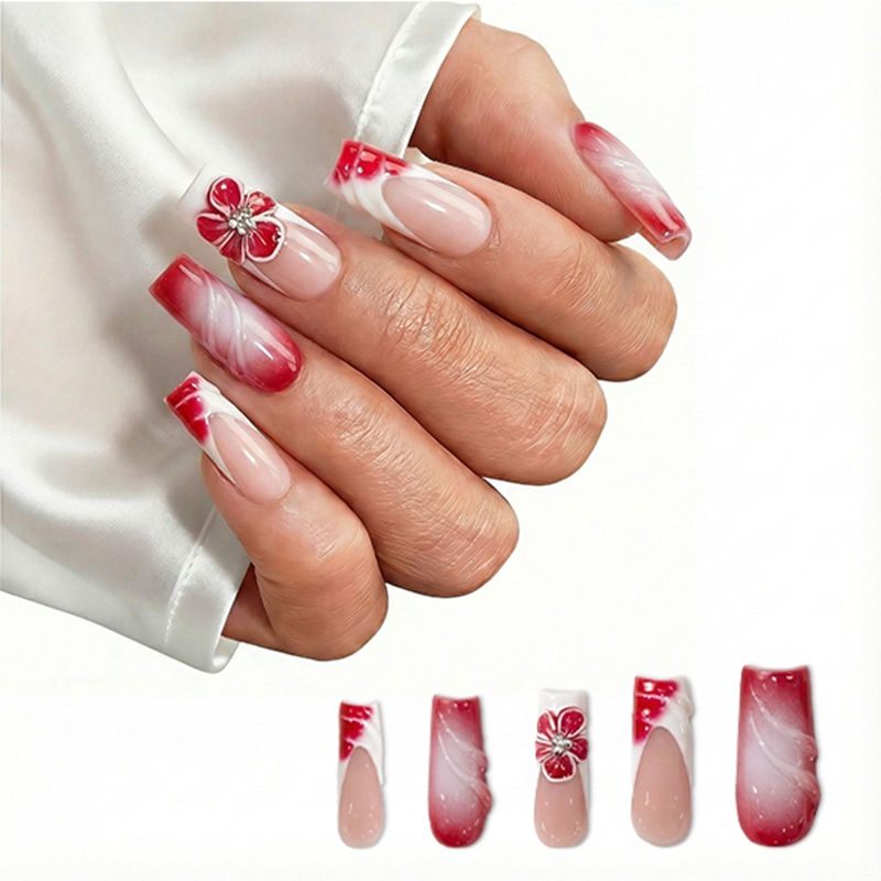 Garden Rose Red Nails