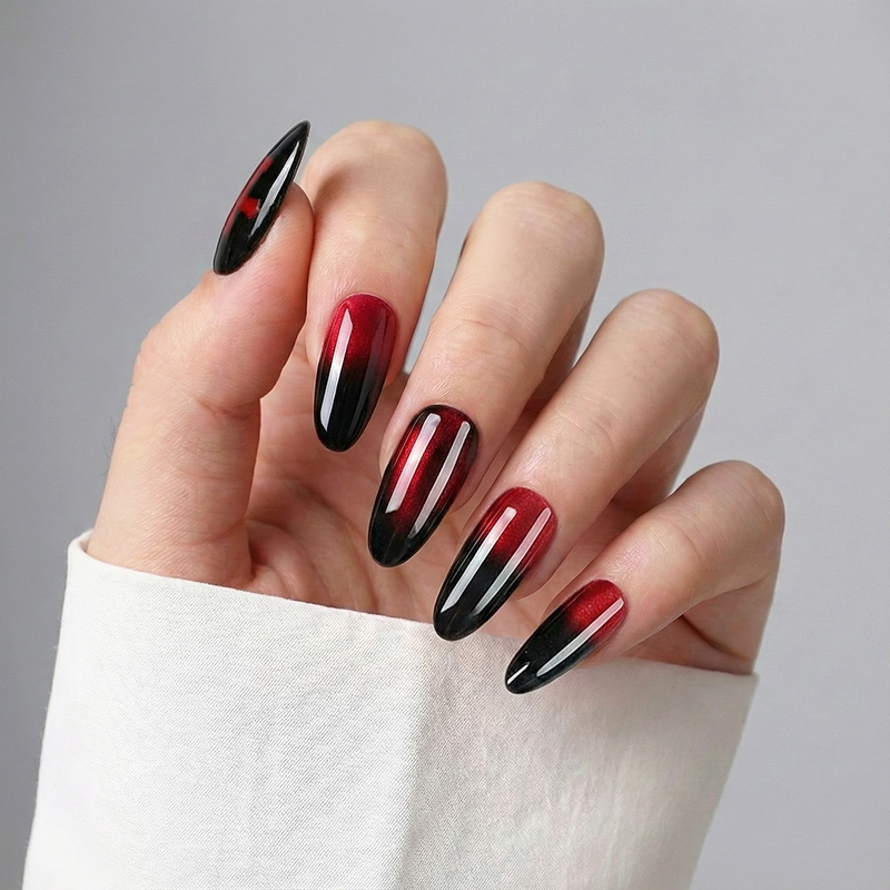 Dark Mystique Red Nails