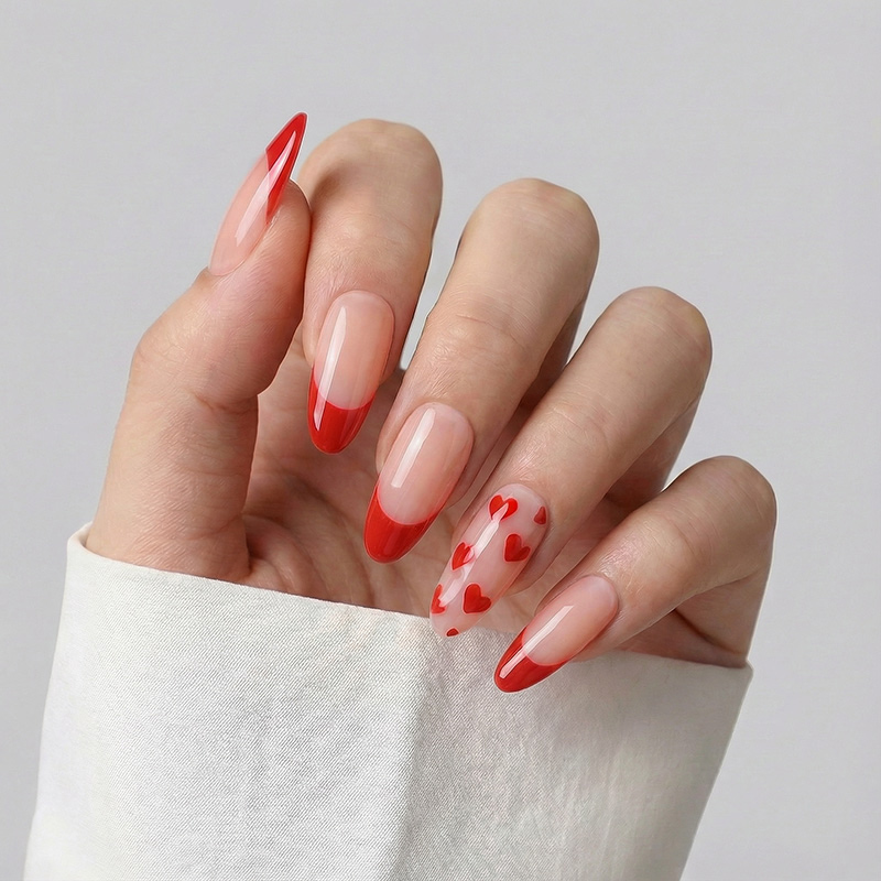 Crimson Heartbeat Red Nails