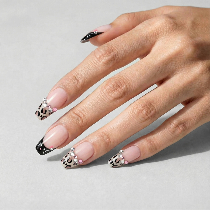 Cool Kitty Pink Nails