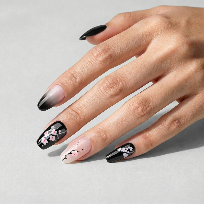 Mystic Plum Black Nails