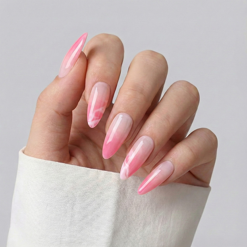 Rosy Mist Pink Nails