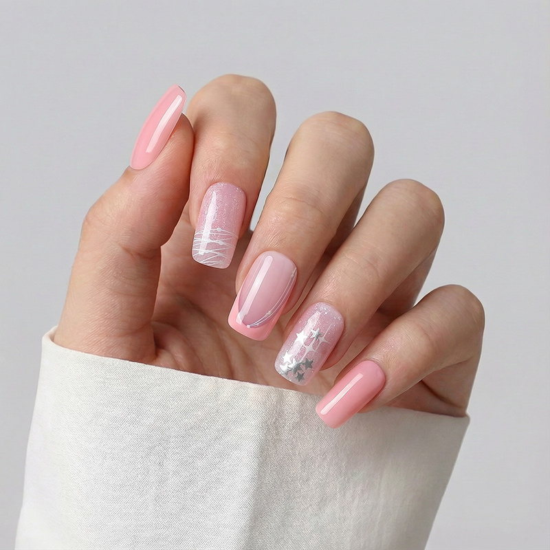 Astral Glow Pink Nails