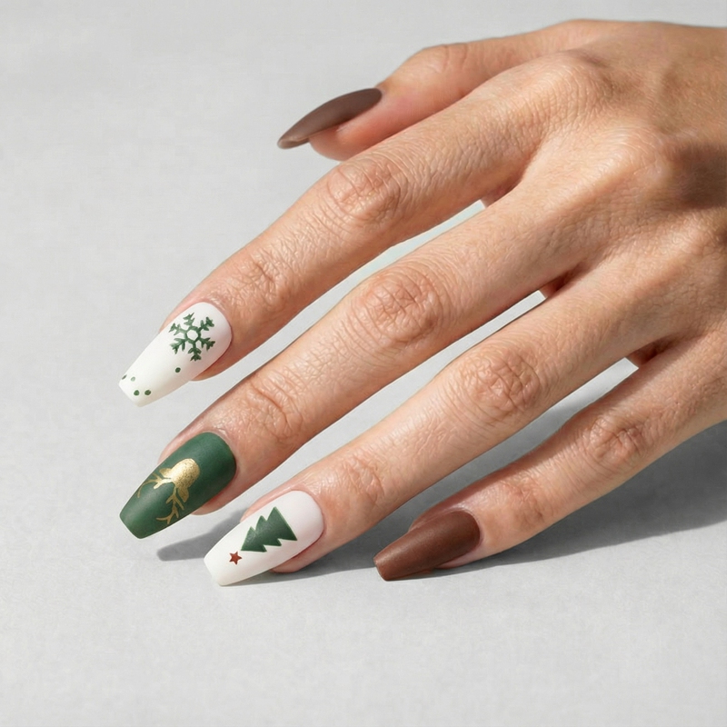 Christmas Inspired Green Nails