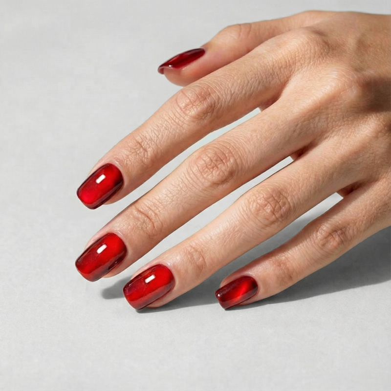 Ruby Glaze Wine Red Nails