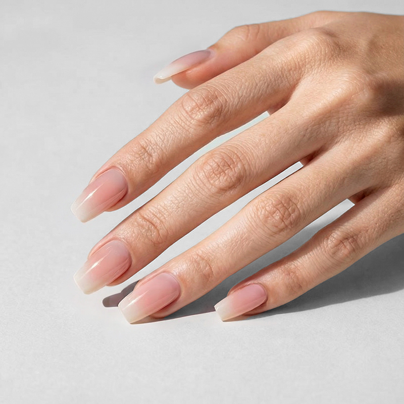 Clean Gradient Pink Nails