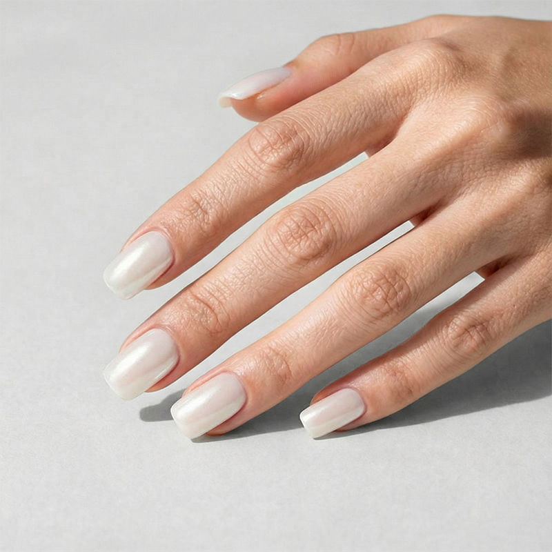 Lunar Frost White Nails