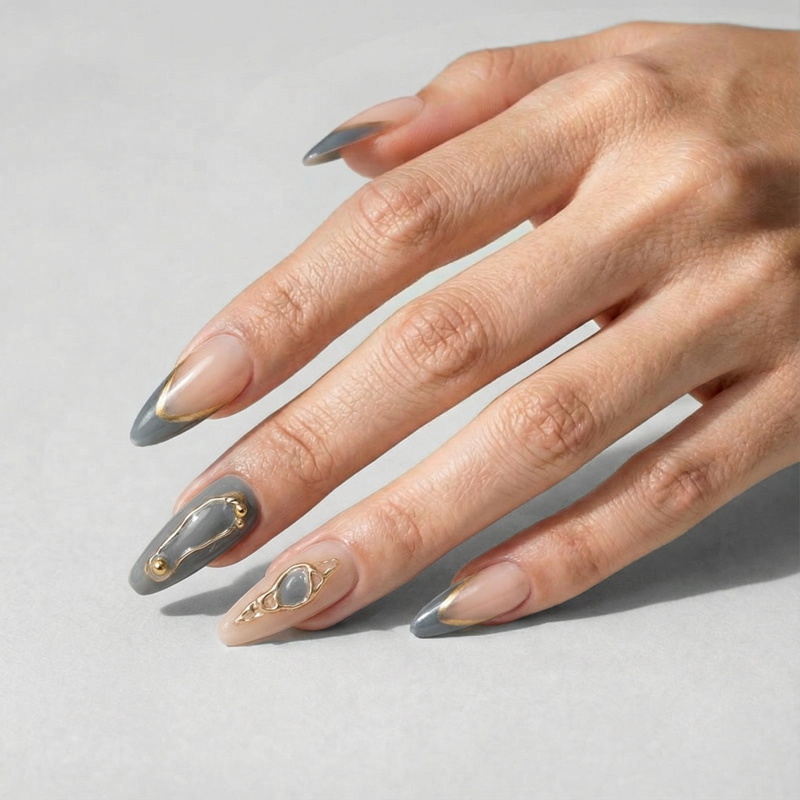 Cobalt Crown Blue Nails