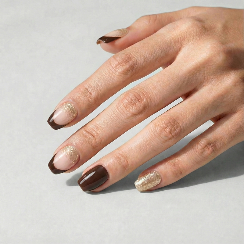 Cocoa Twinkle Brown Nails
