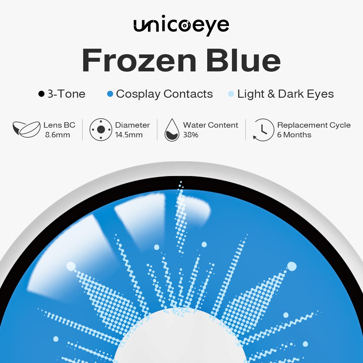 Frozen Blue Costume 6 Months Contact Lenses