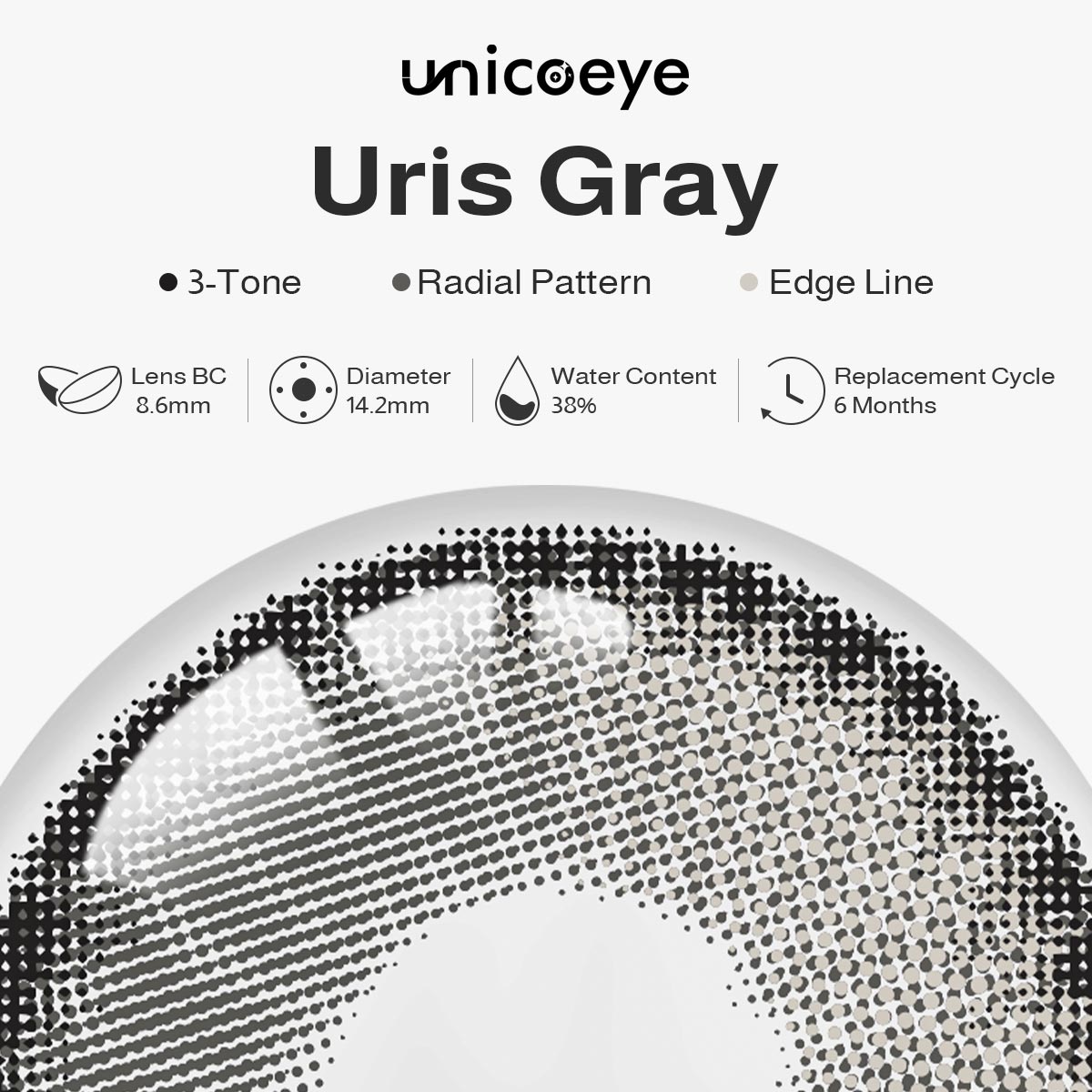Uris Gray 6 Months Contact Lenses