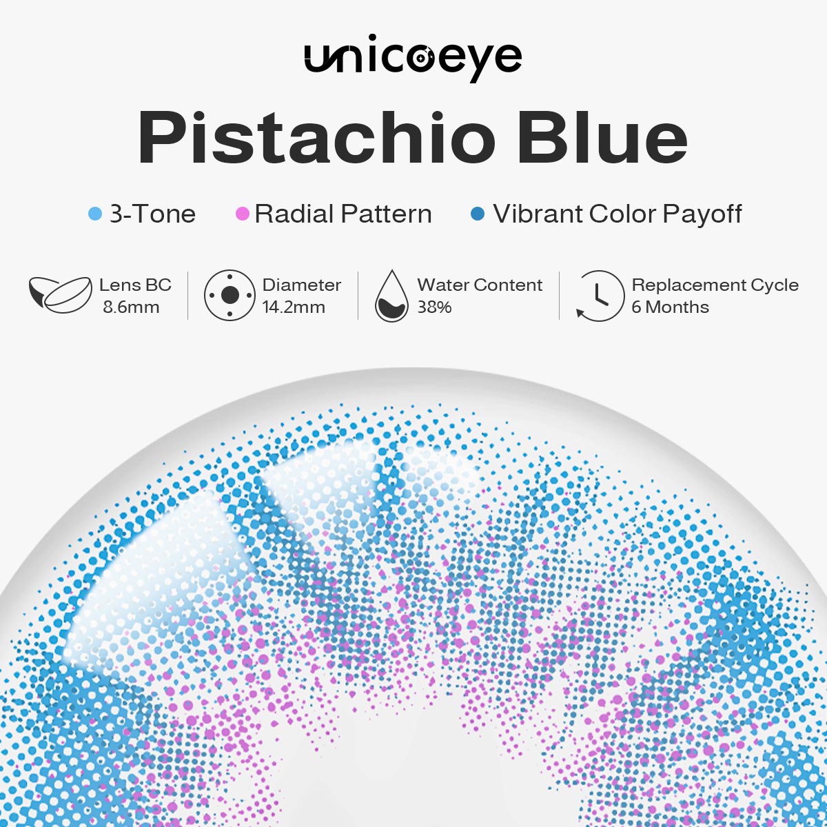Pistachio Blue 6 Months Contact Lenses