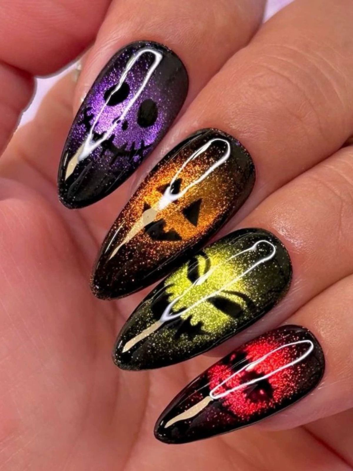 Skull Carnival Multicolor Nails