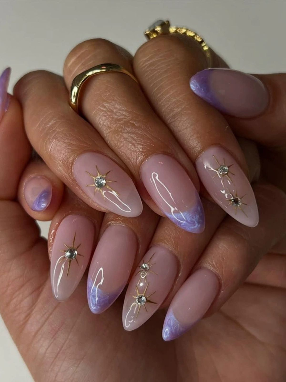 Solar Crown Purple Nails