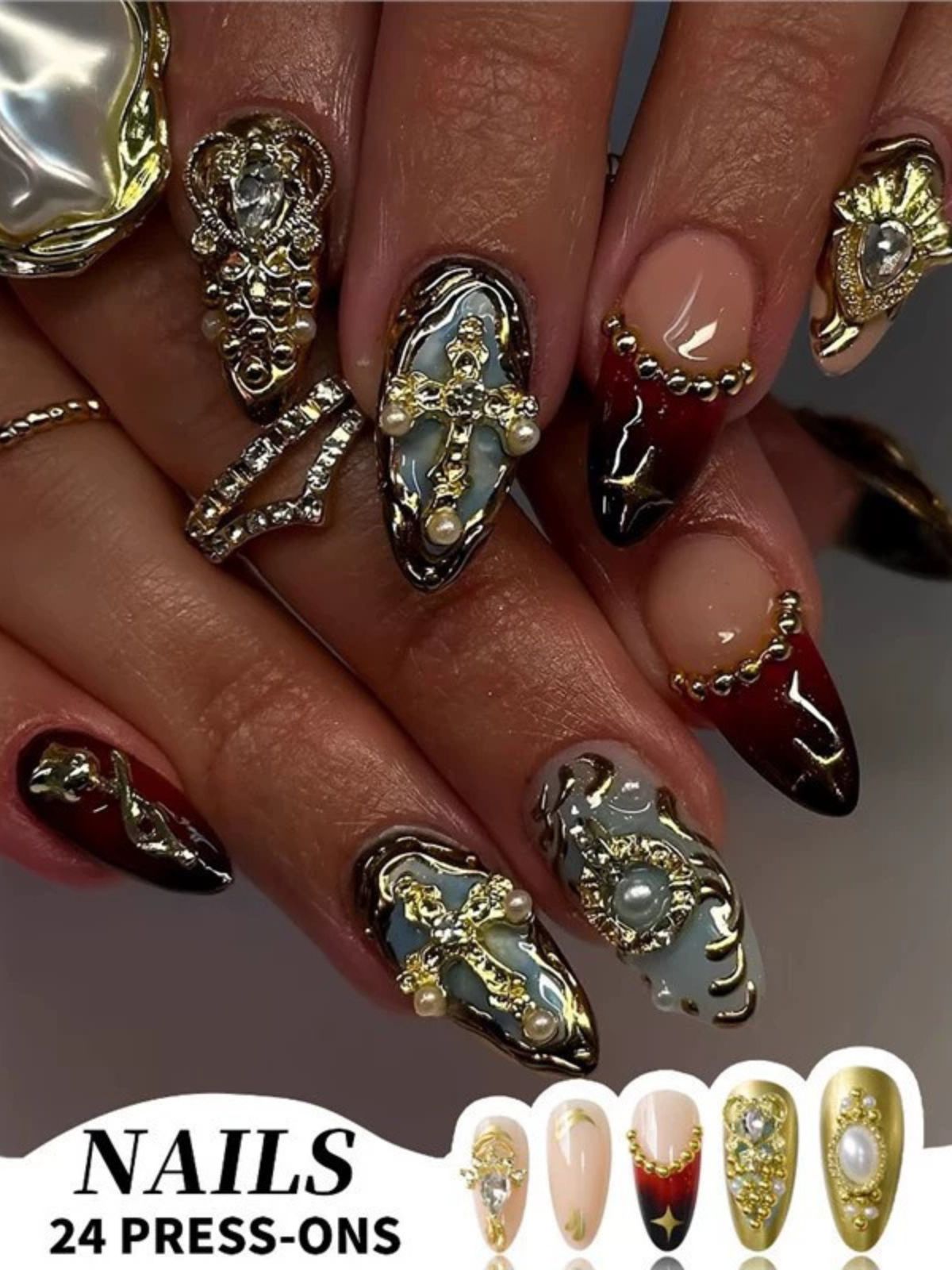 Cross Divine Black Nails