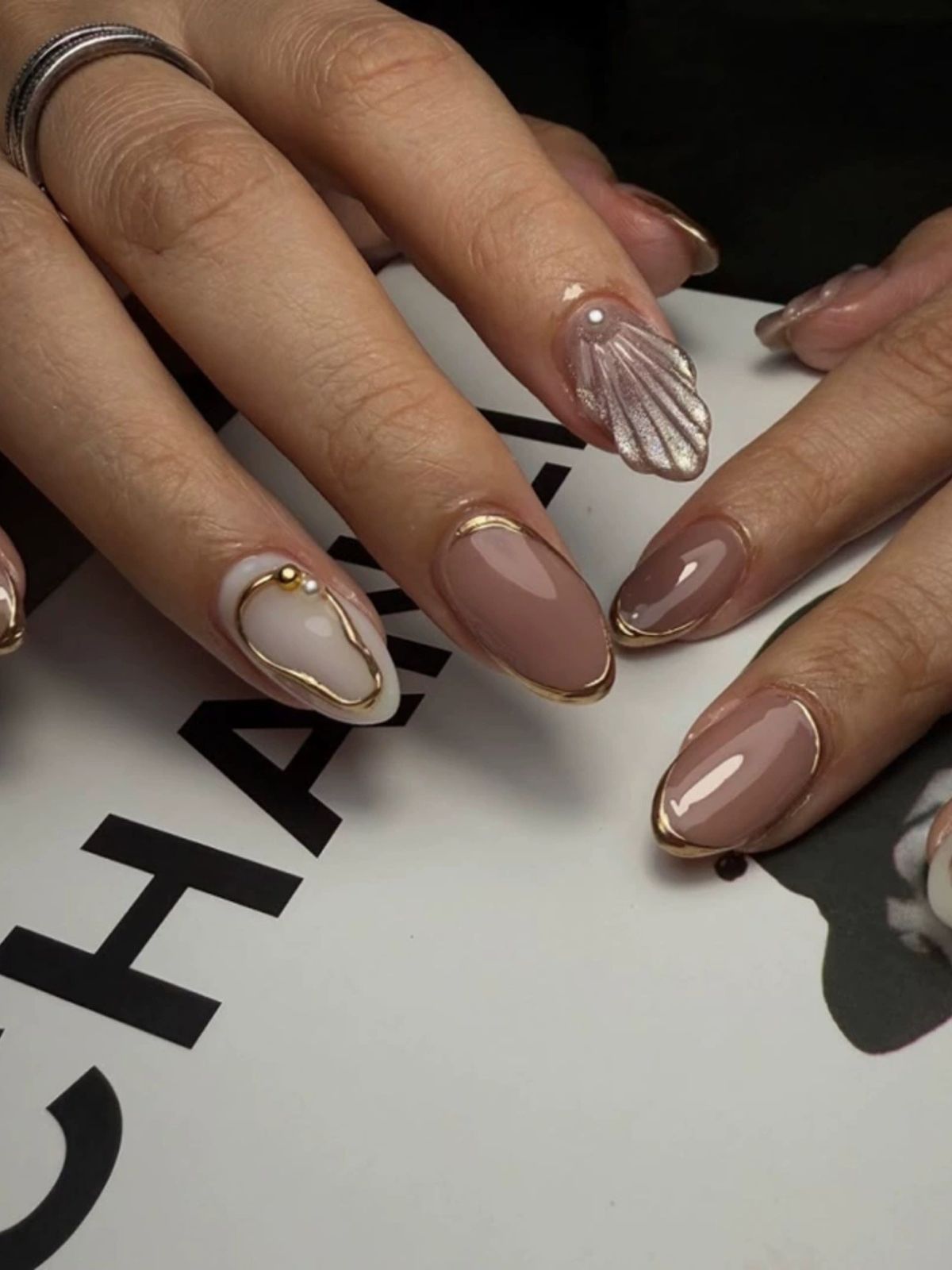 Foil Fantasy Gold Nails