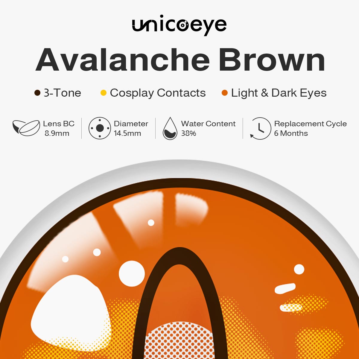Avalanche Brown Costume 6 Months Contact Lenses