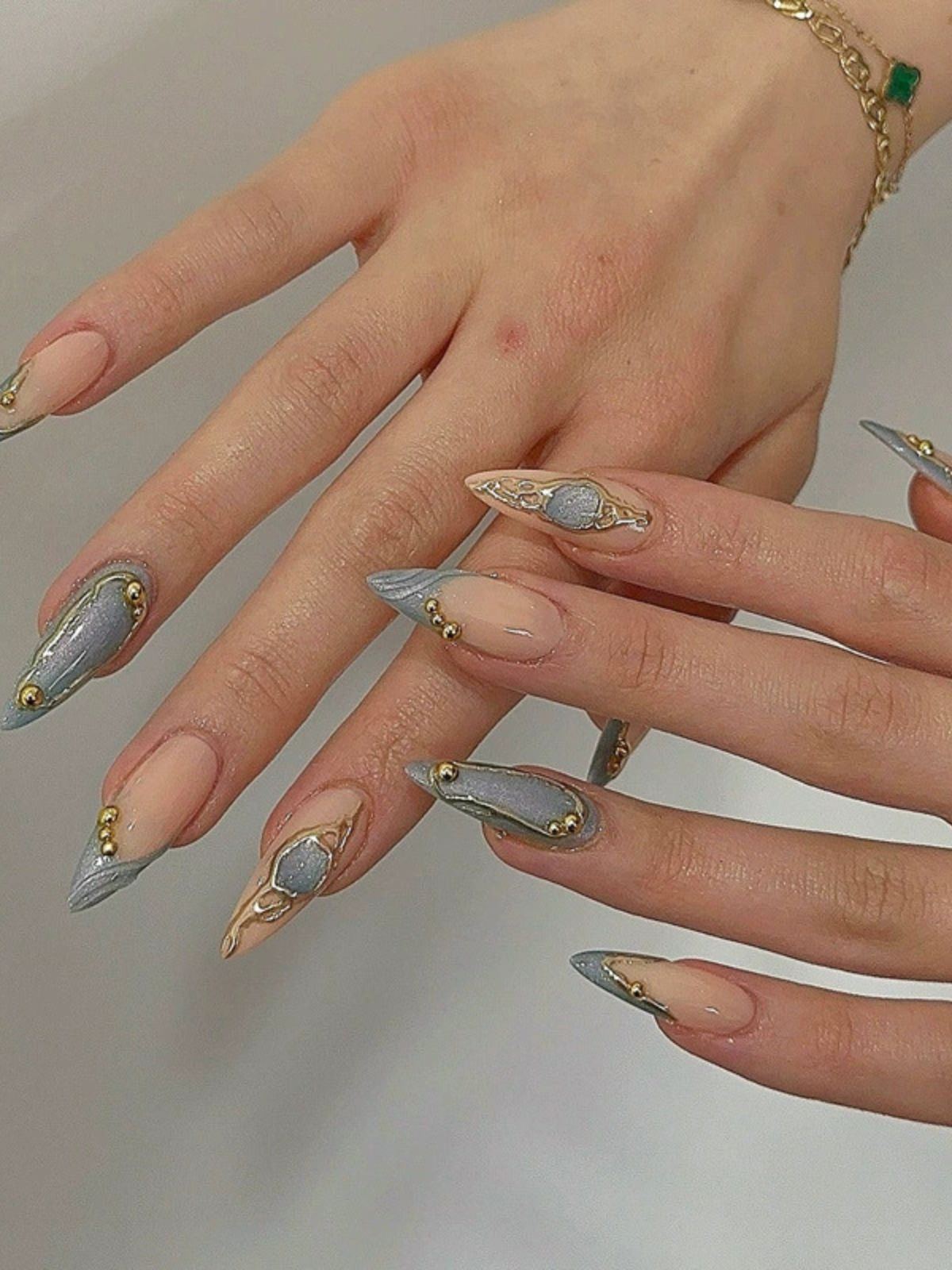 Cobalt Crown Blue Nails