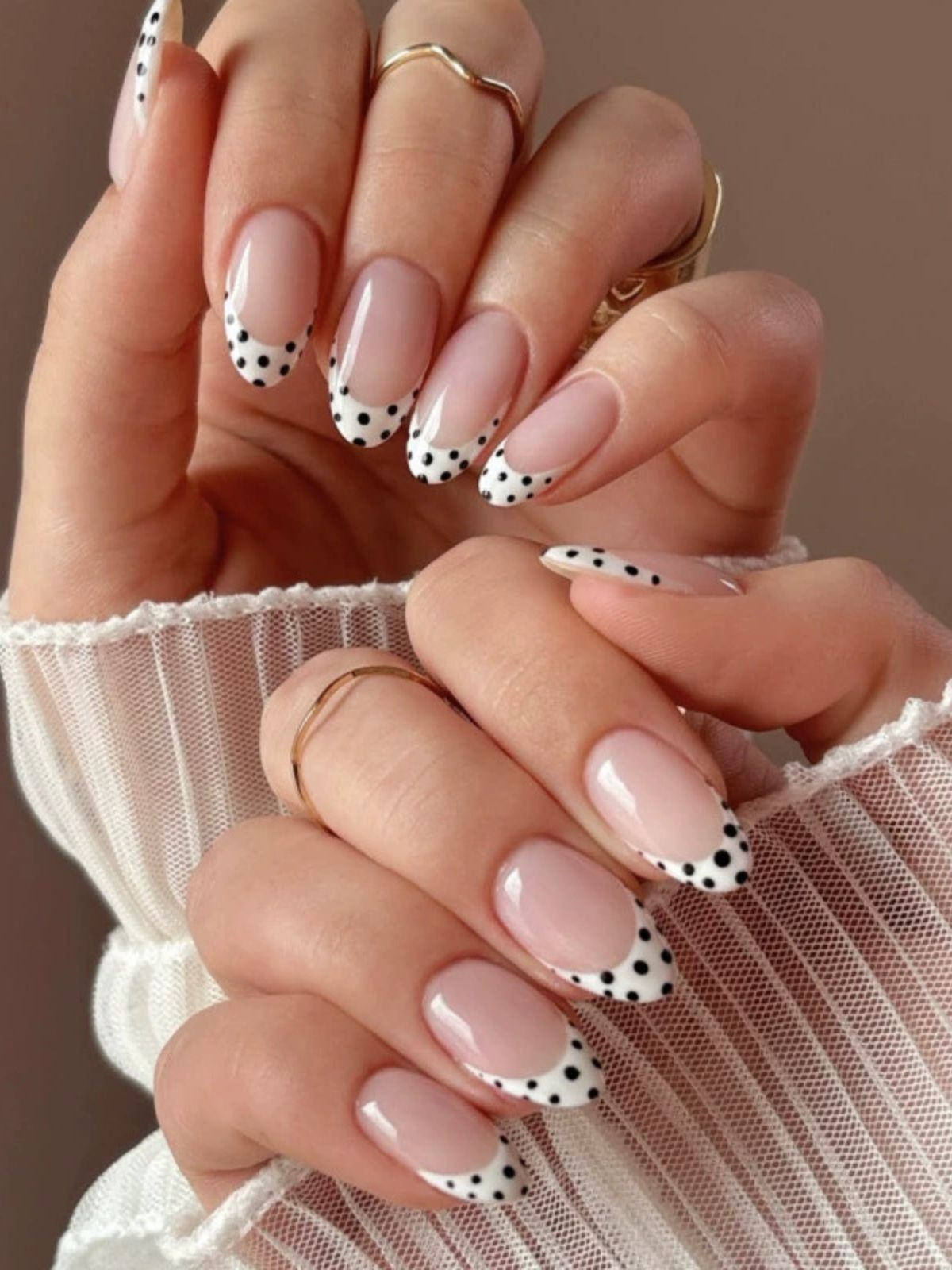 Dot Diva White Nails