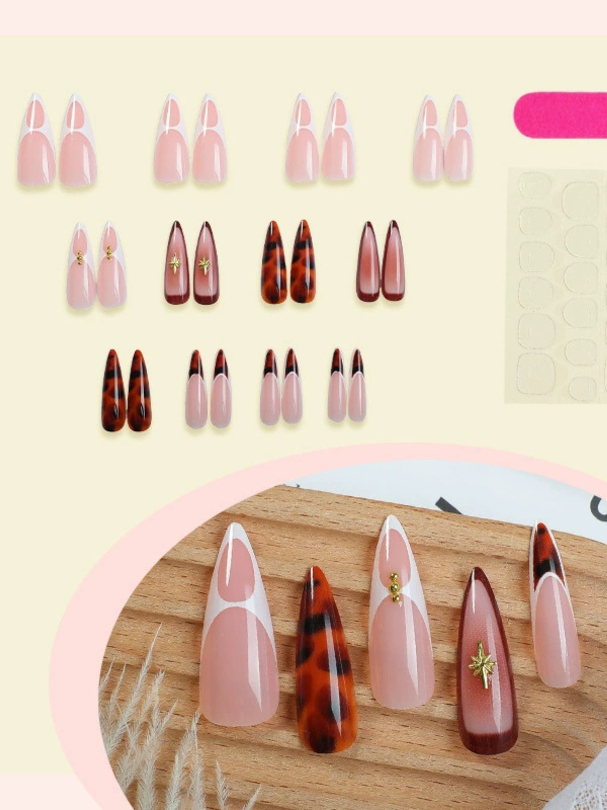 Tortoise Luxe Red Nails