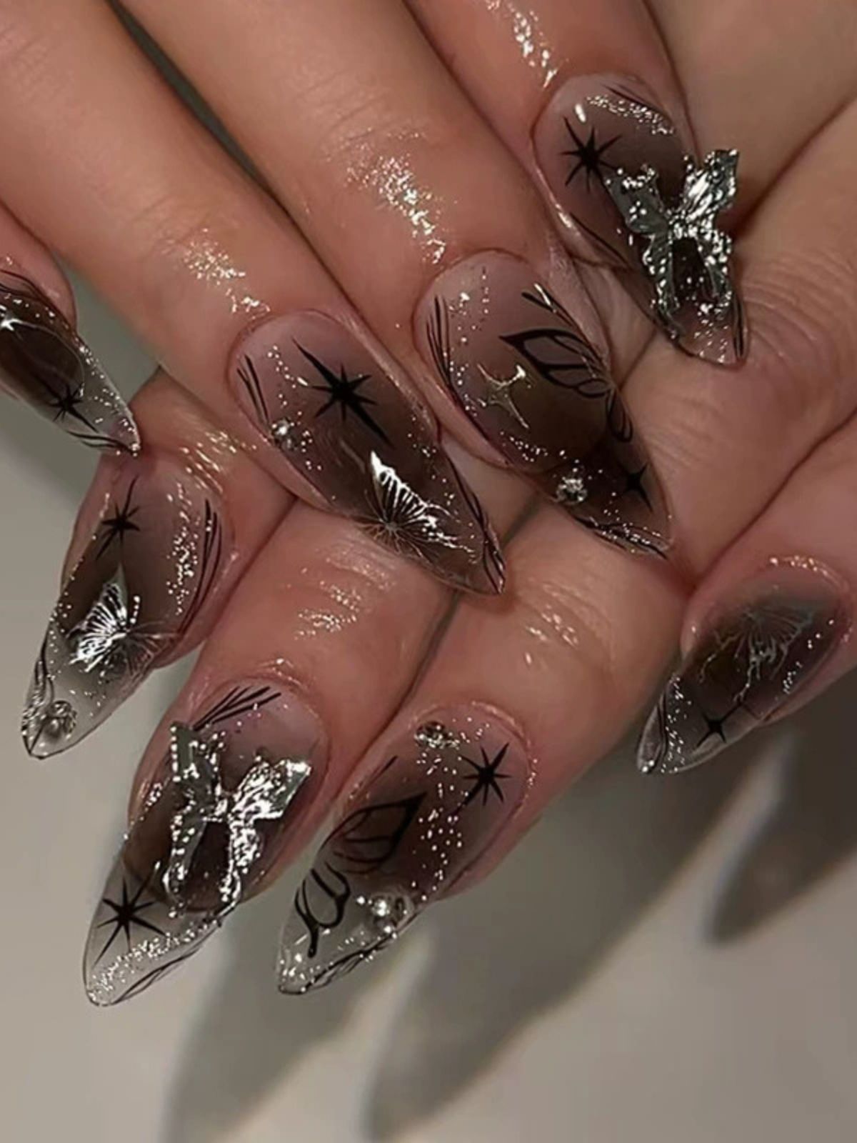 Night Sparkle Black Nails