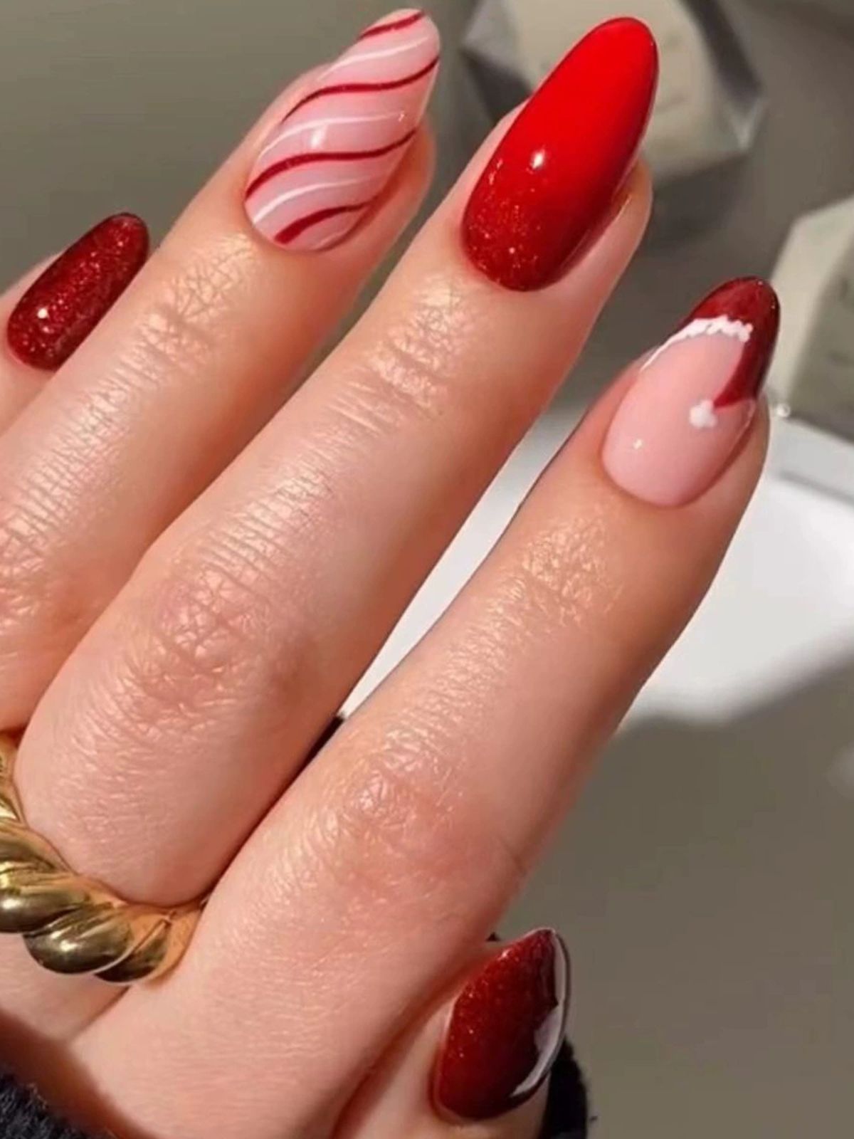 Winter Bliss Red Nails