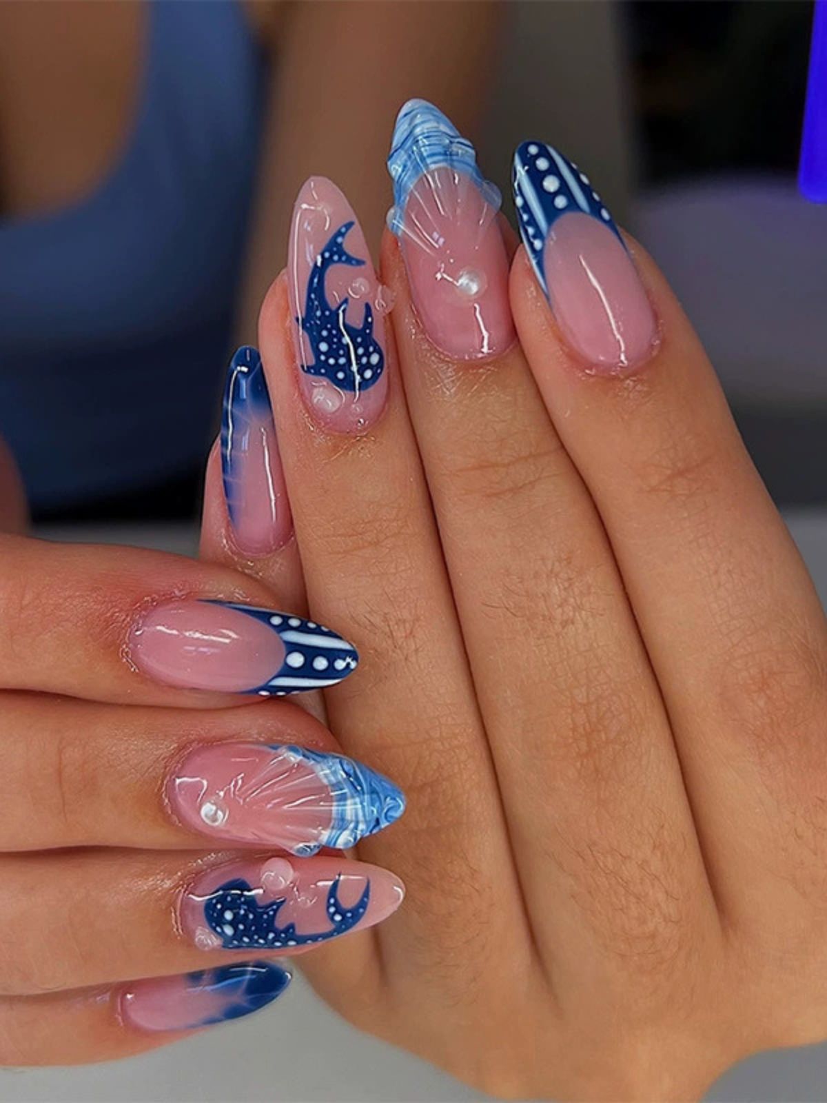 Whale Songs Blue Nails