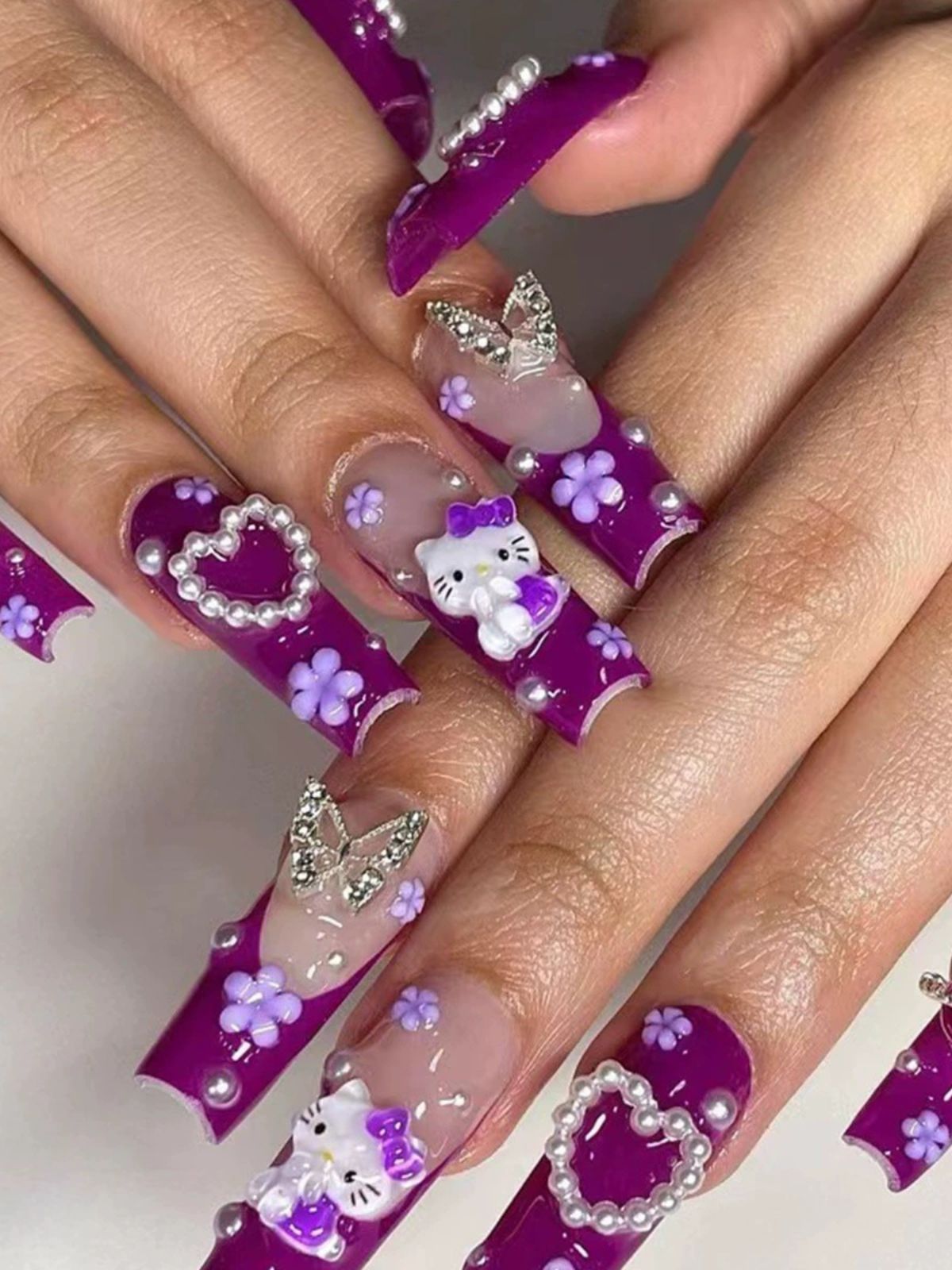 Cuteness Factor Purple Nails