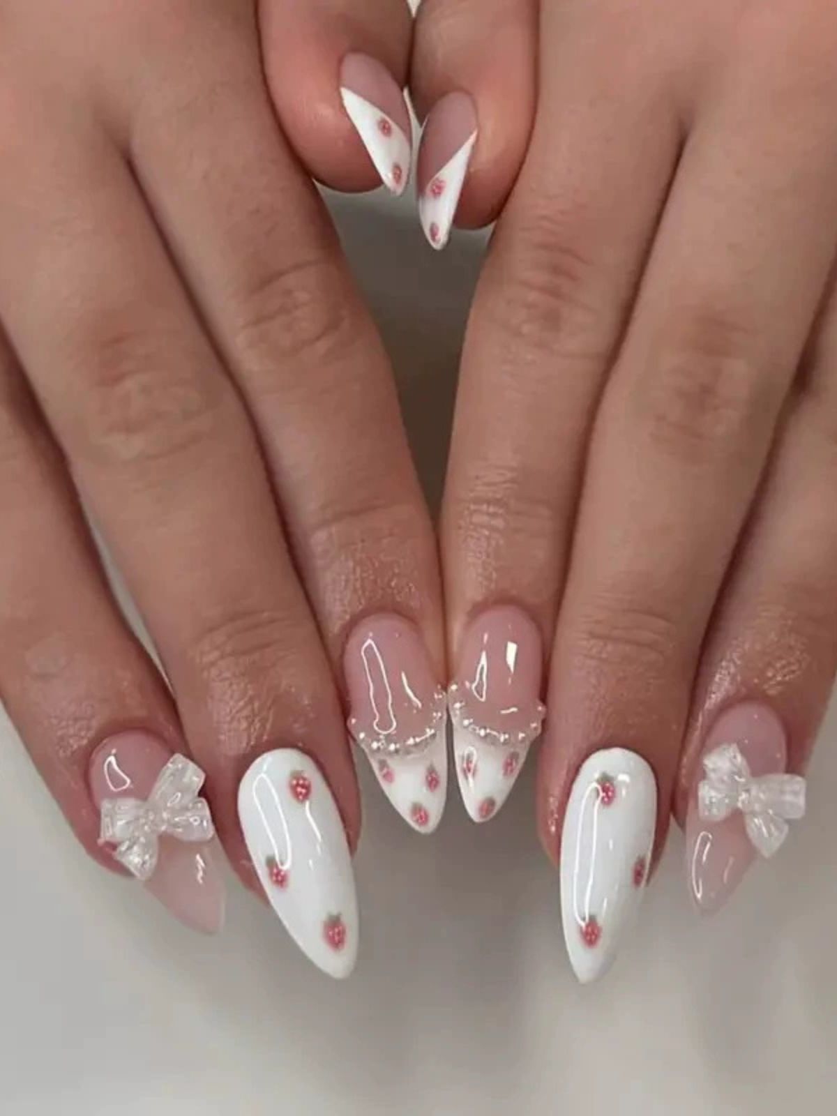 Strawberry Sweetie Pink Nails