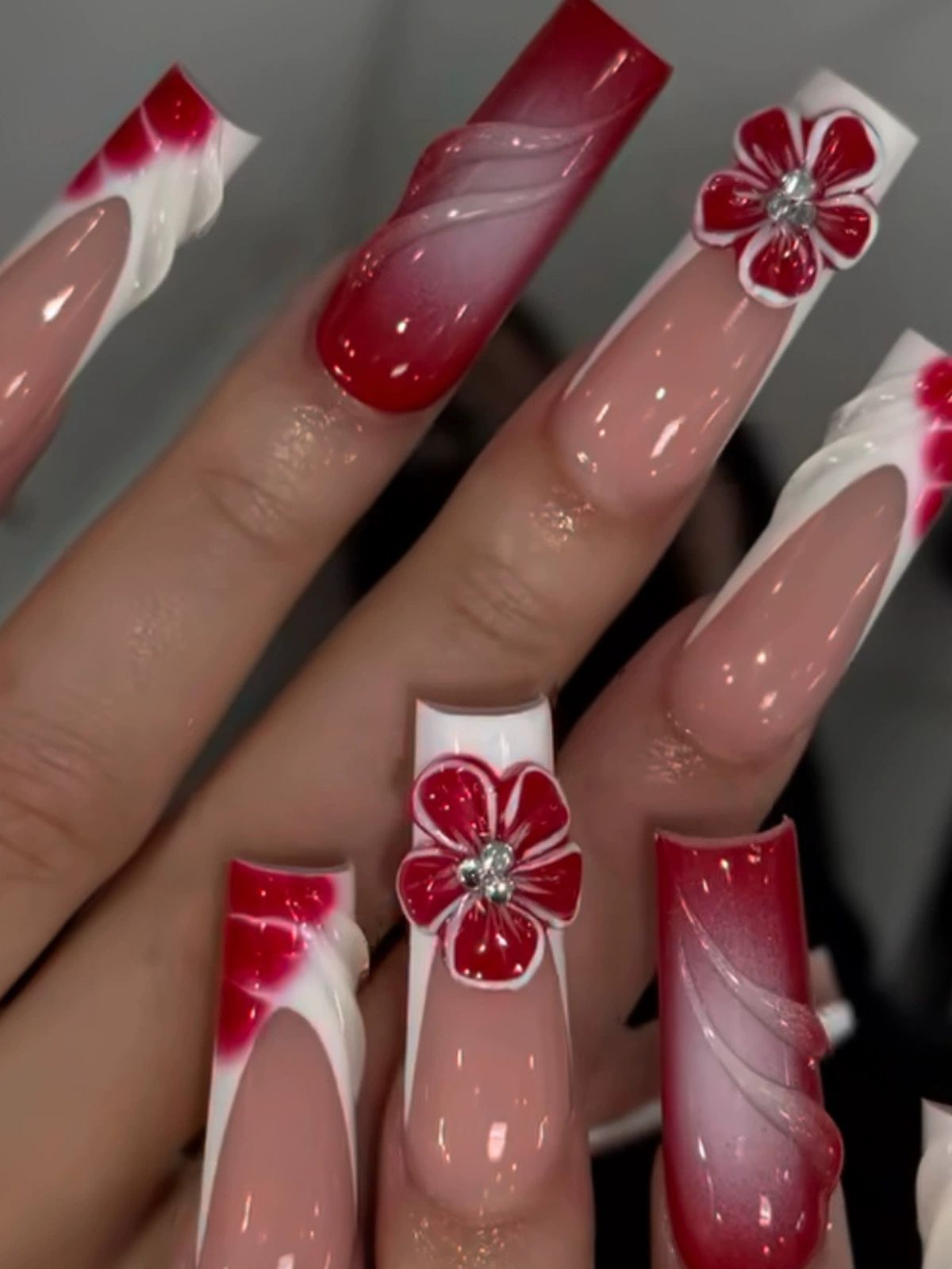 Garden Rose Red Nails