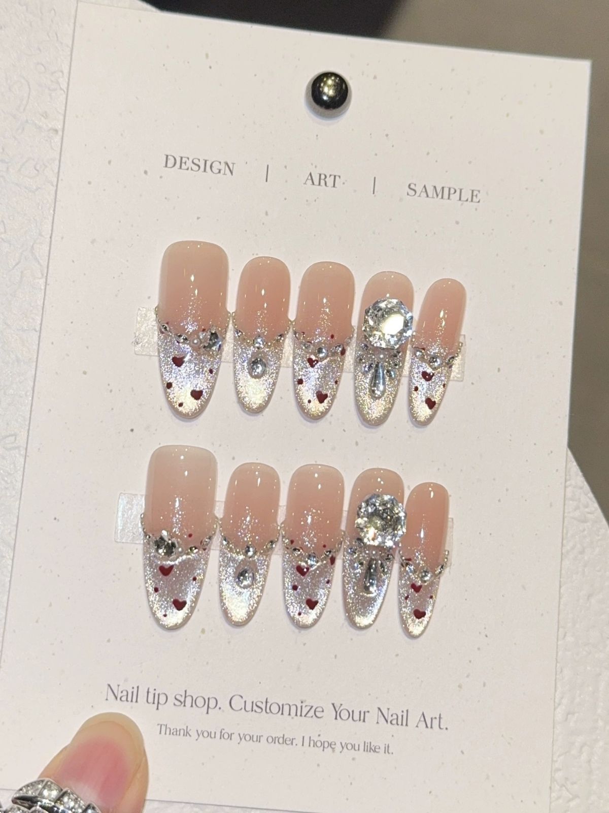 Love Sparkle Pink Nails