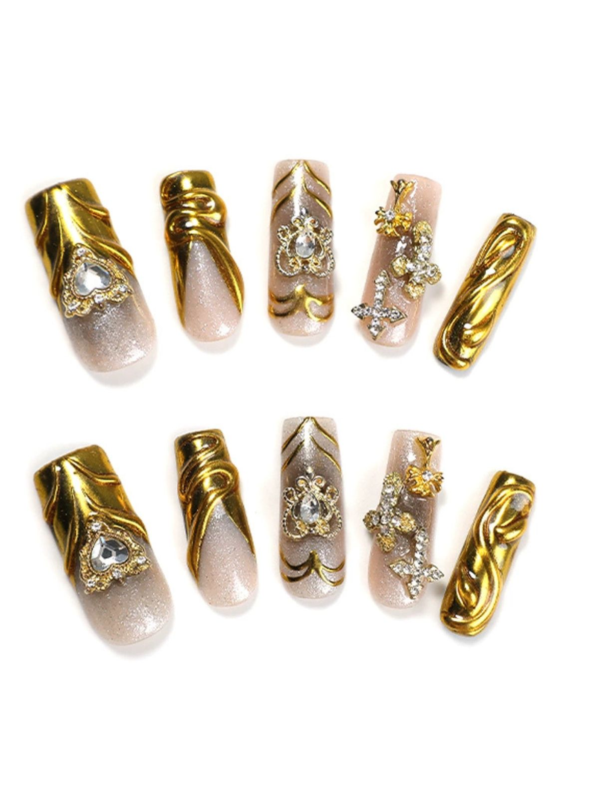 Royal Opulence Gold Nails