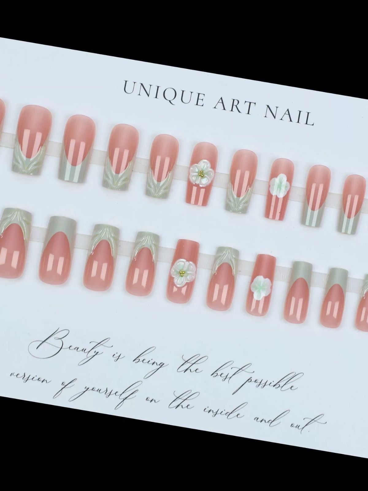 Sage Petal Green Nails