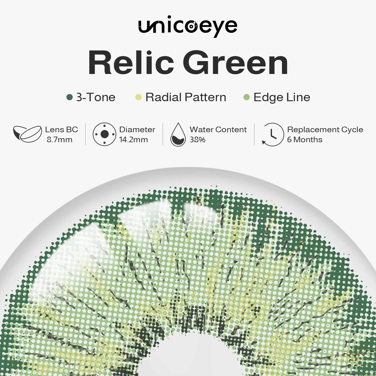 Relic Green 6 Months Contact Lenses