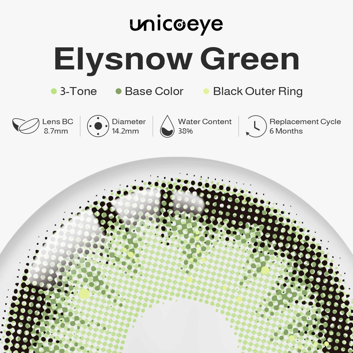 Elysnow Green 6 Months Contact Lenses | 2 Pcs