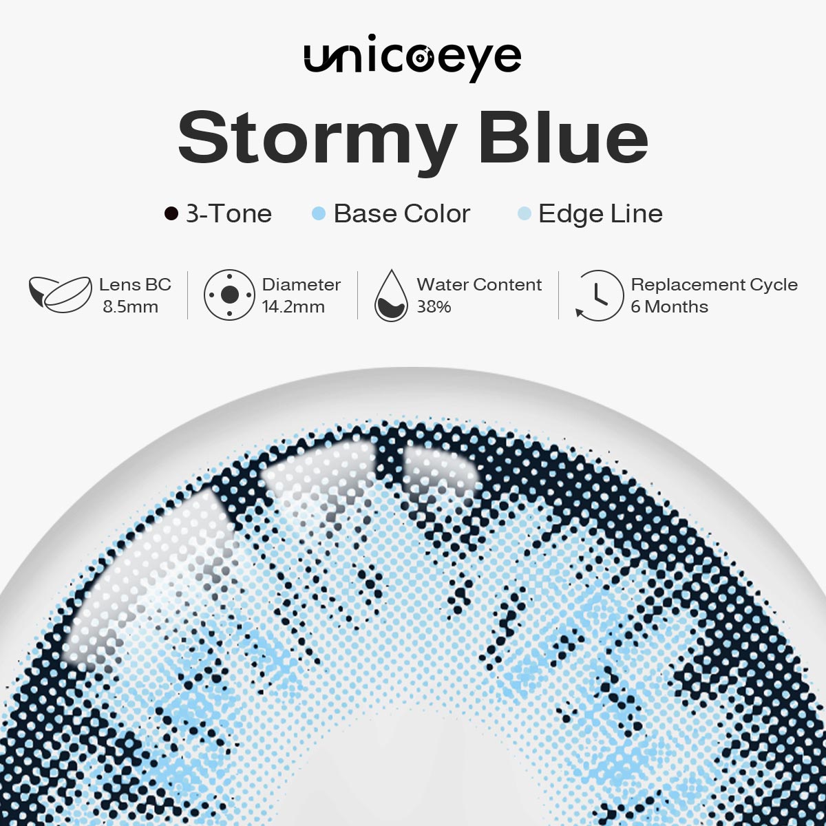 Stormy Blue 6 Months Contact Lenses | 2 Pcs