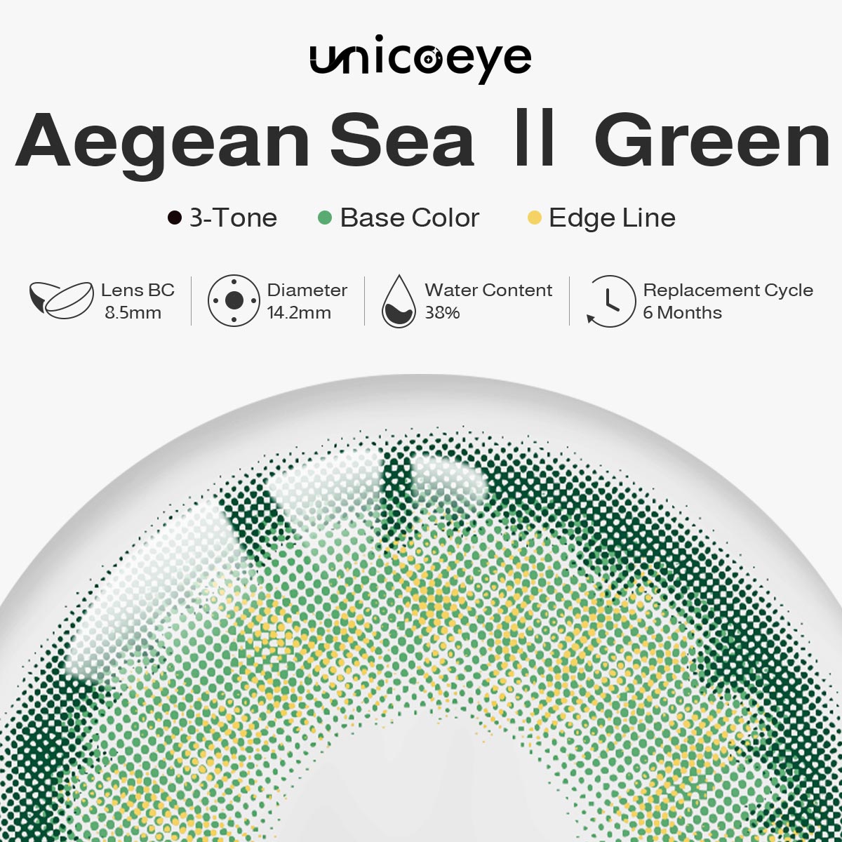 Aegean Sea Ⅱ Green 6 Months Contact Lenses | 2 Pcs