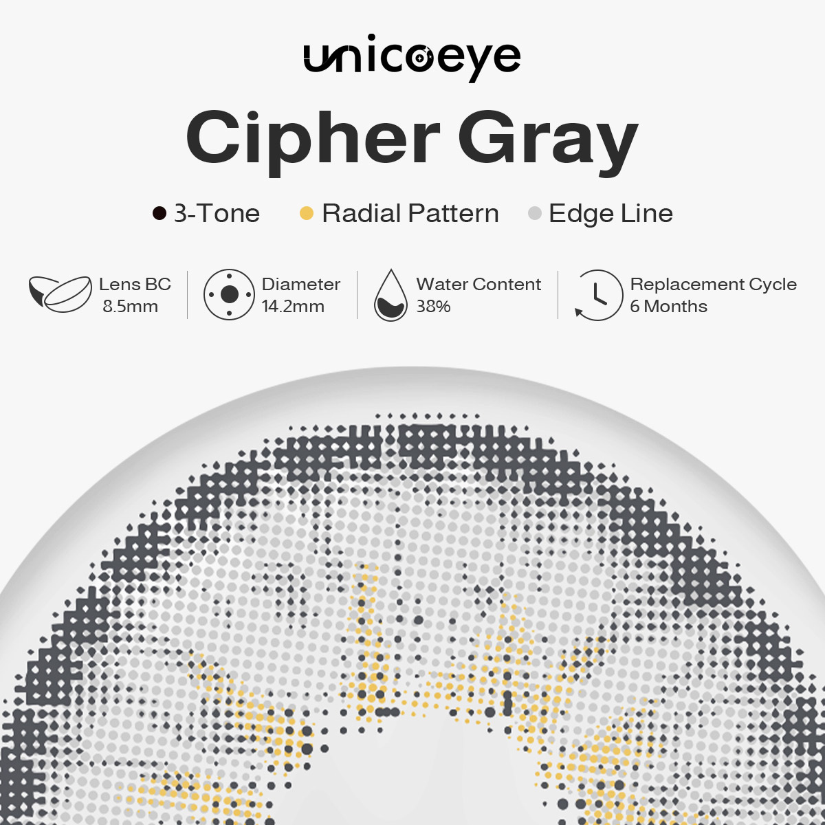 [Pre-Sale] Cipher Gray 6 Months Contact Lenses | 2 Pcs